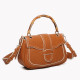 Shoulder bag with flap closure and bamboo handle GB