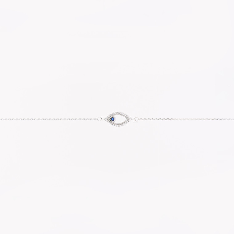 Semi precious bracelet eye with zirconies GB