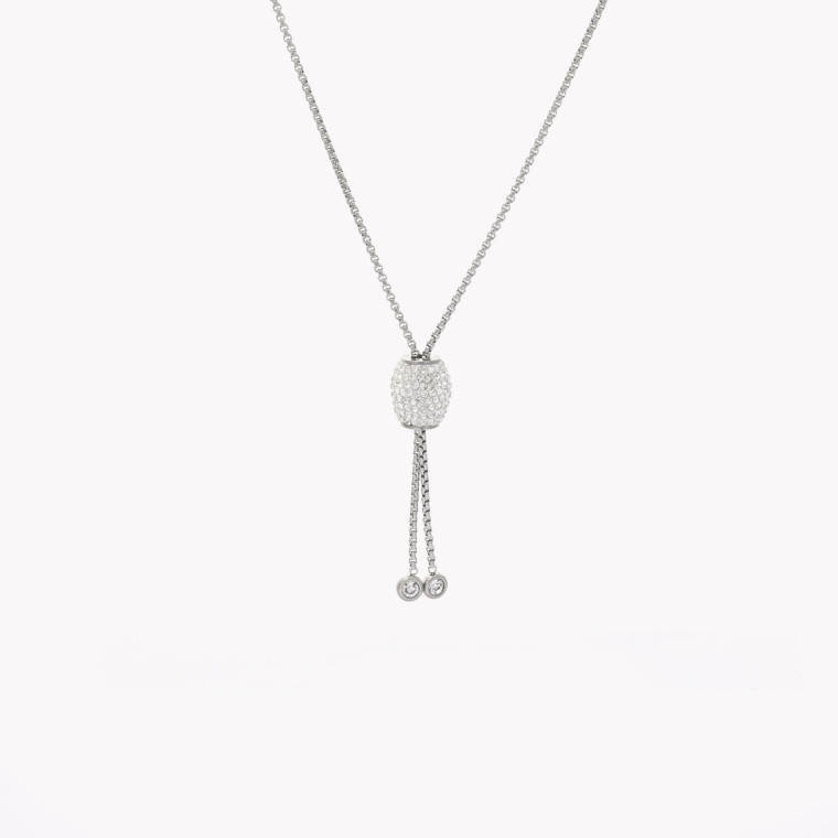 Long steel necklace ball GB