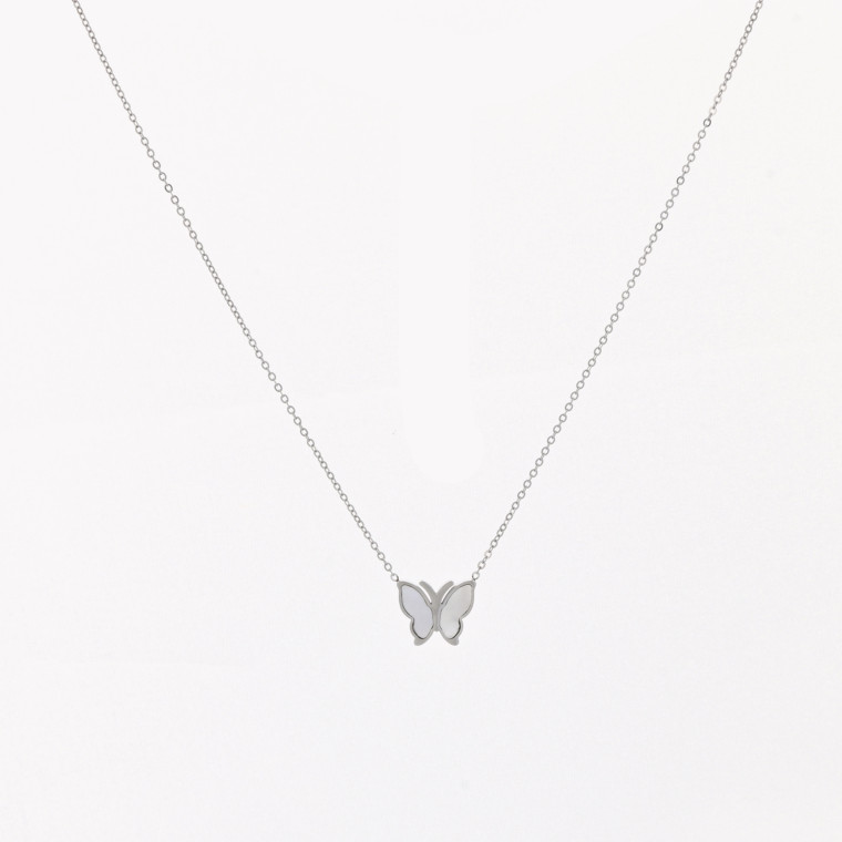 Steel necklace basic butterfly GB