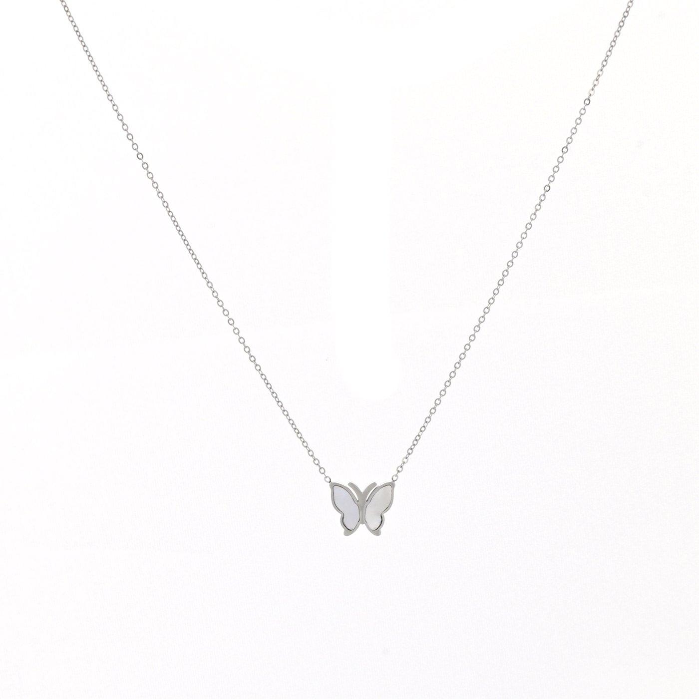 Steel necklace basic butterfly GB