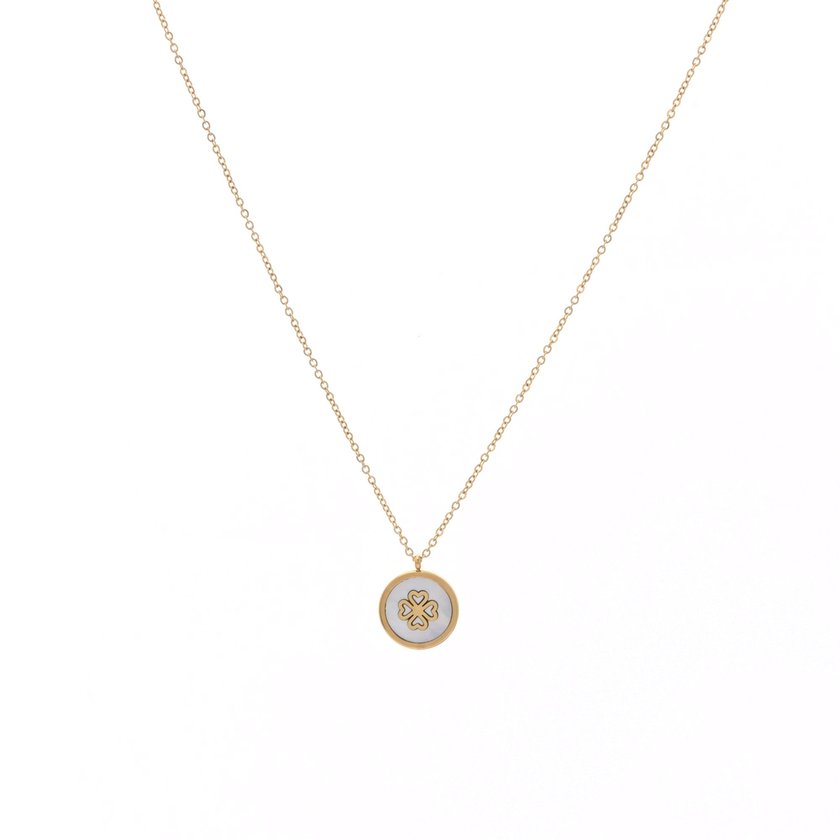 Collier en acier avec trèfle GB