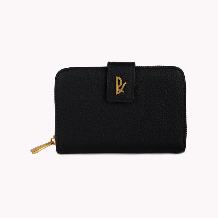 Medium wallet with button closure and gold letters GB