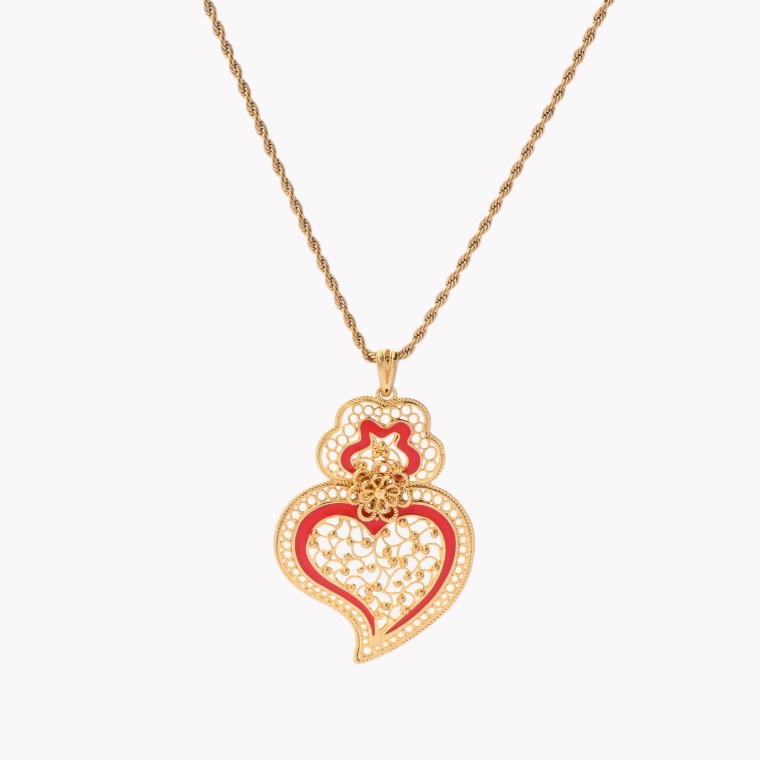 Gold plated necklace coração de viana GB