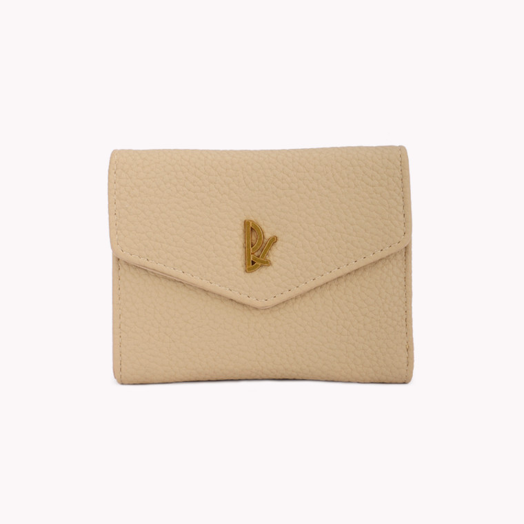 Wallet with flap closure in envelope format and GB details
