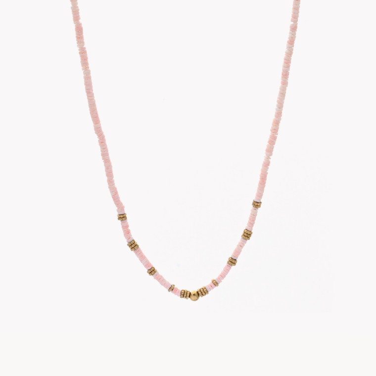 Steel necklace with ceramic stones GB