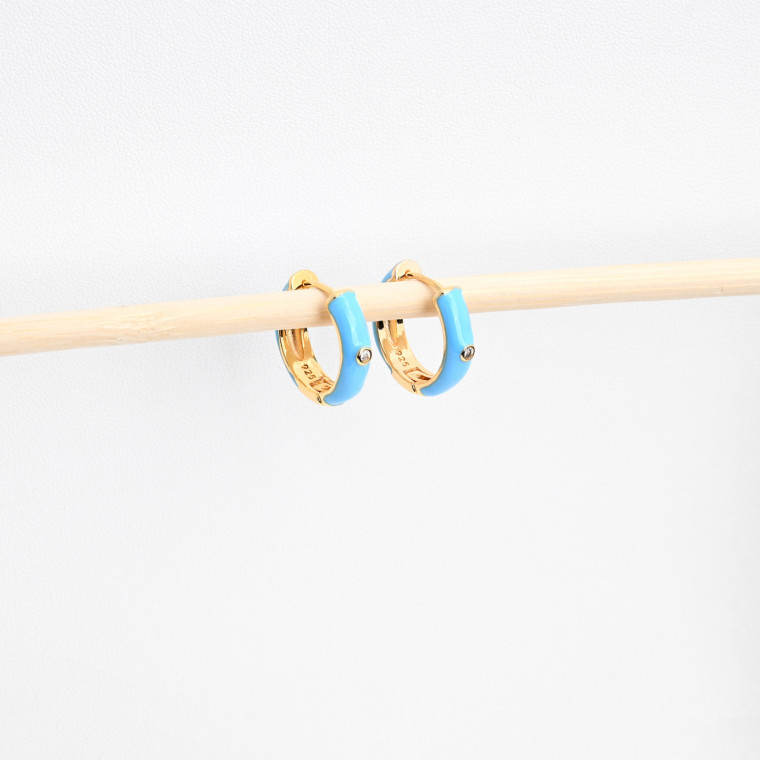 Gold plated hoops brilliant black GB