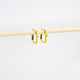 Gold plated hoops black rectangular black GB