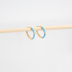 Gold plated hoops thin black GB