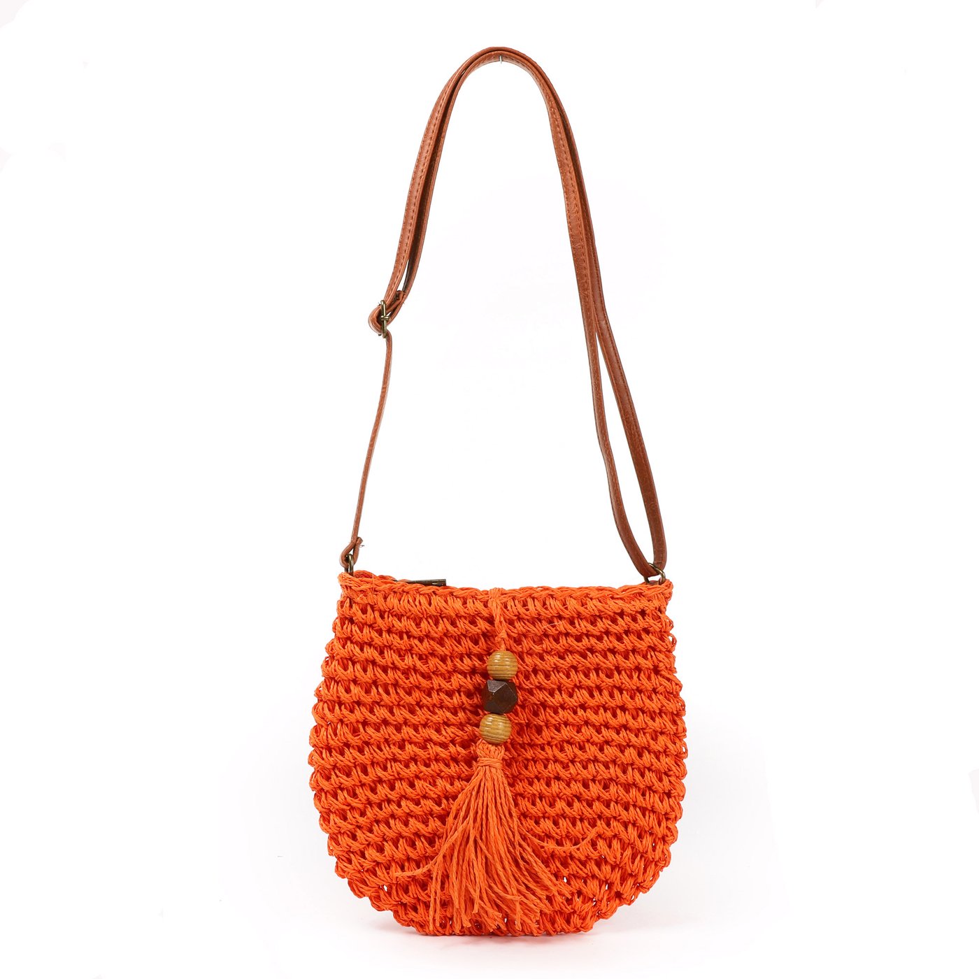 Pendant raffia bag with GB accessories