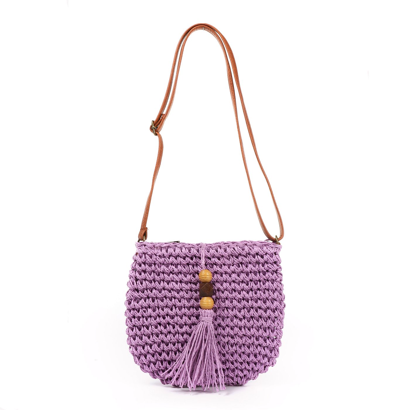 Pendant raffia bag with GB accessories