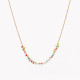 Steel necklace with colorful stones GB