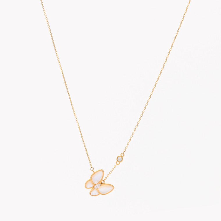 Semi precious necklace butterfly GB