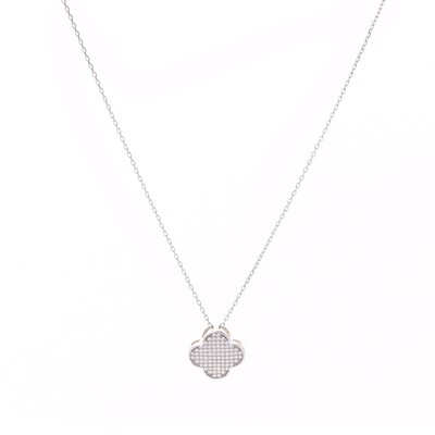 Collier trèfle brillants semi précieuse GB