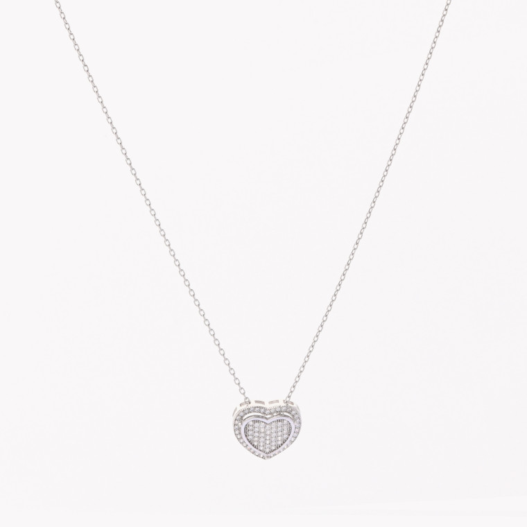 Collier coeur brillants S925 GB