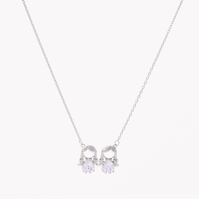 Semi precious necklace zirconies girl GB