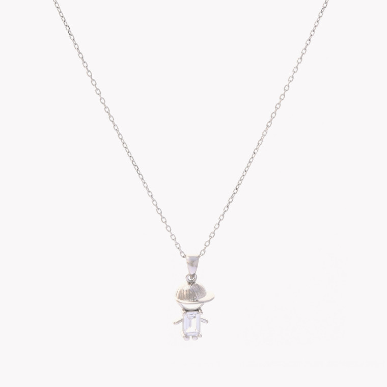 Semi precious necklace zirconies girl GB