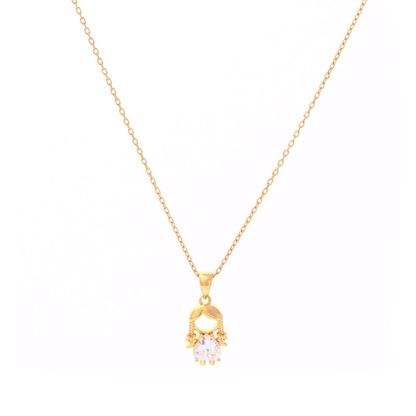 Semi precious necklace zirconies girl GB