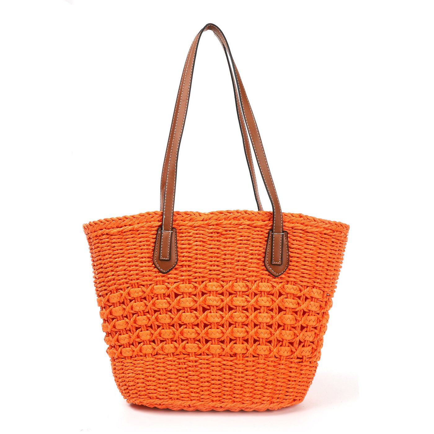 Raffia bag with GB synthetic handles