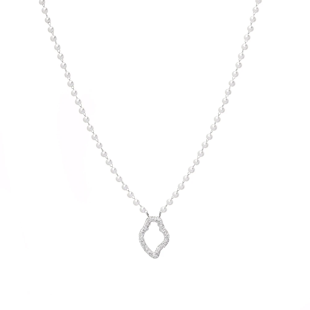 Collana in acciaio perle e coração de viana GB