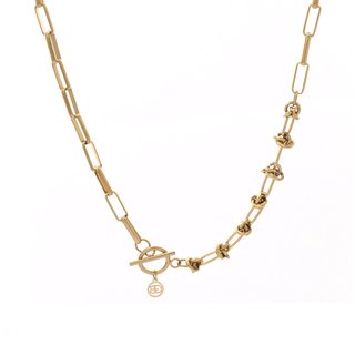 Collana in acciaio spesso con nodo GB