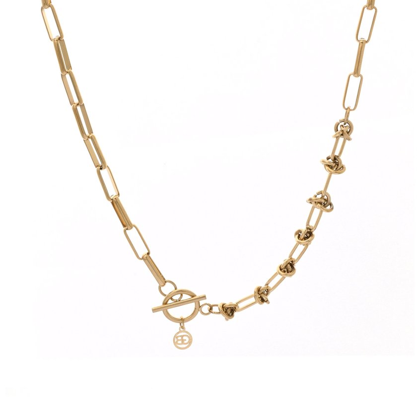 Collar en acero grueso con nudo GB