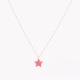 Steel necklace star pink GB