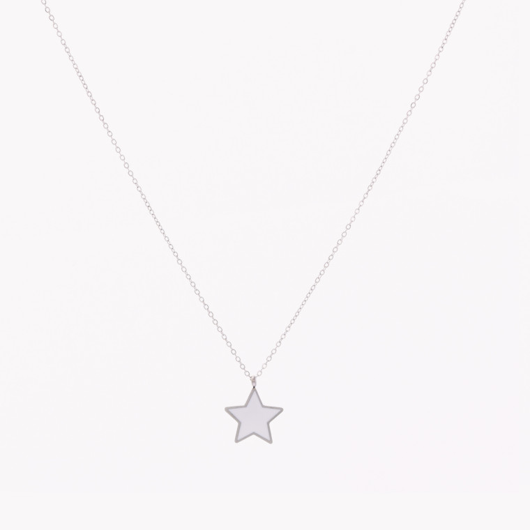 Collar en acero estrella blanca GB