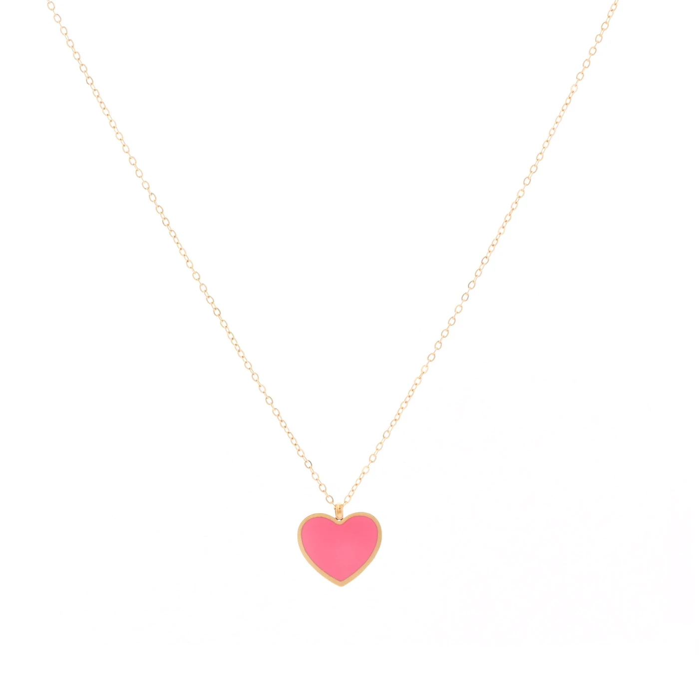 Steel necklace heart pink GB