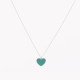 Steel necklace heart green GB