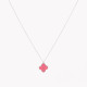 Steel necklace clover pink GB