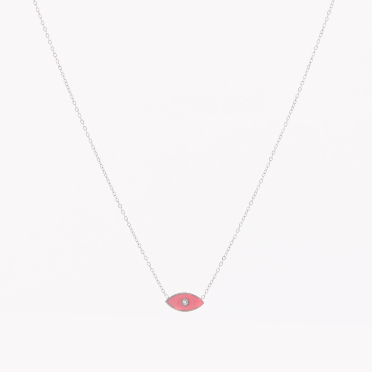 Steel necklace eye pink GB