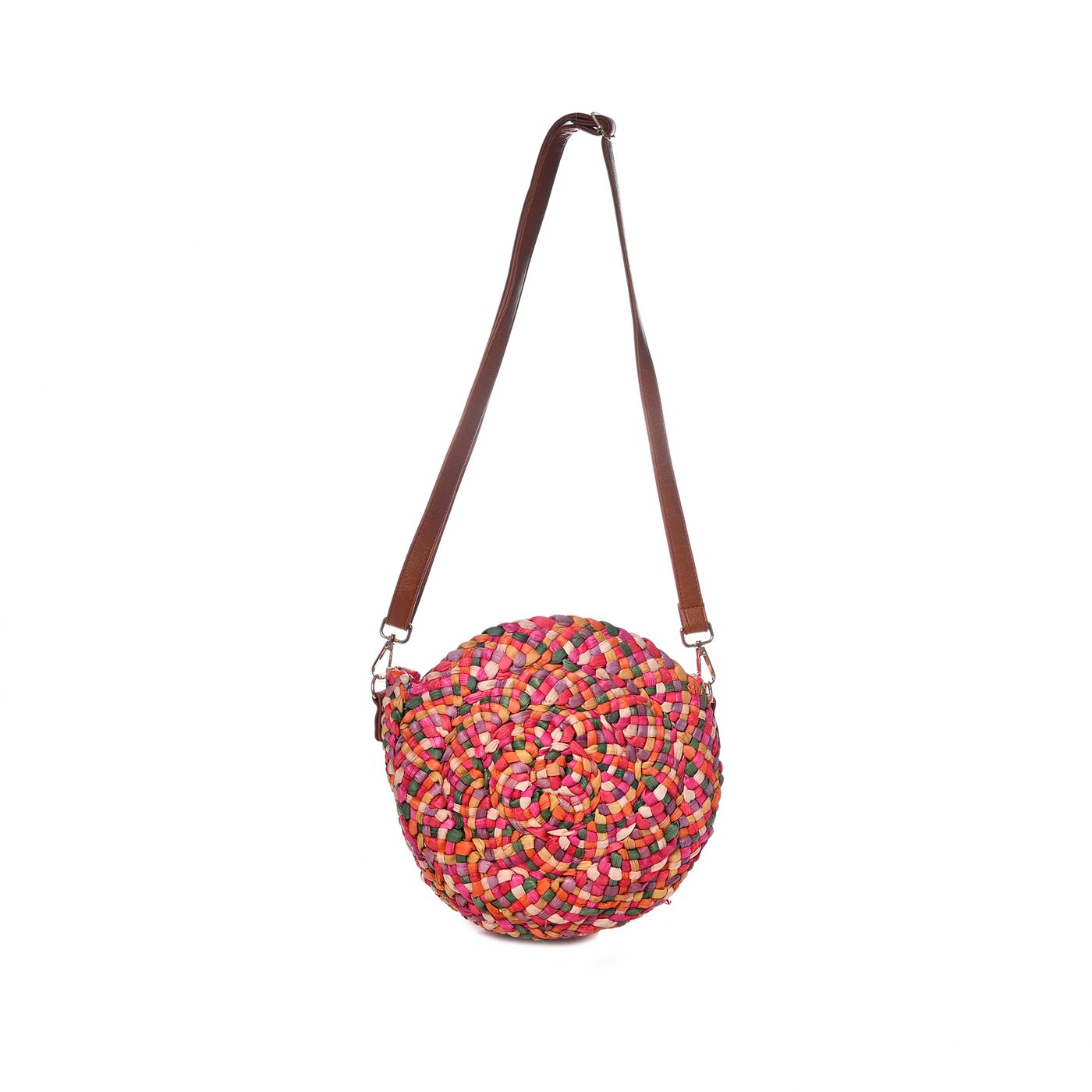 Bolso bandolera GB de paja multicolor