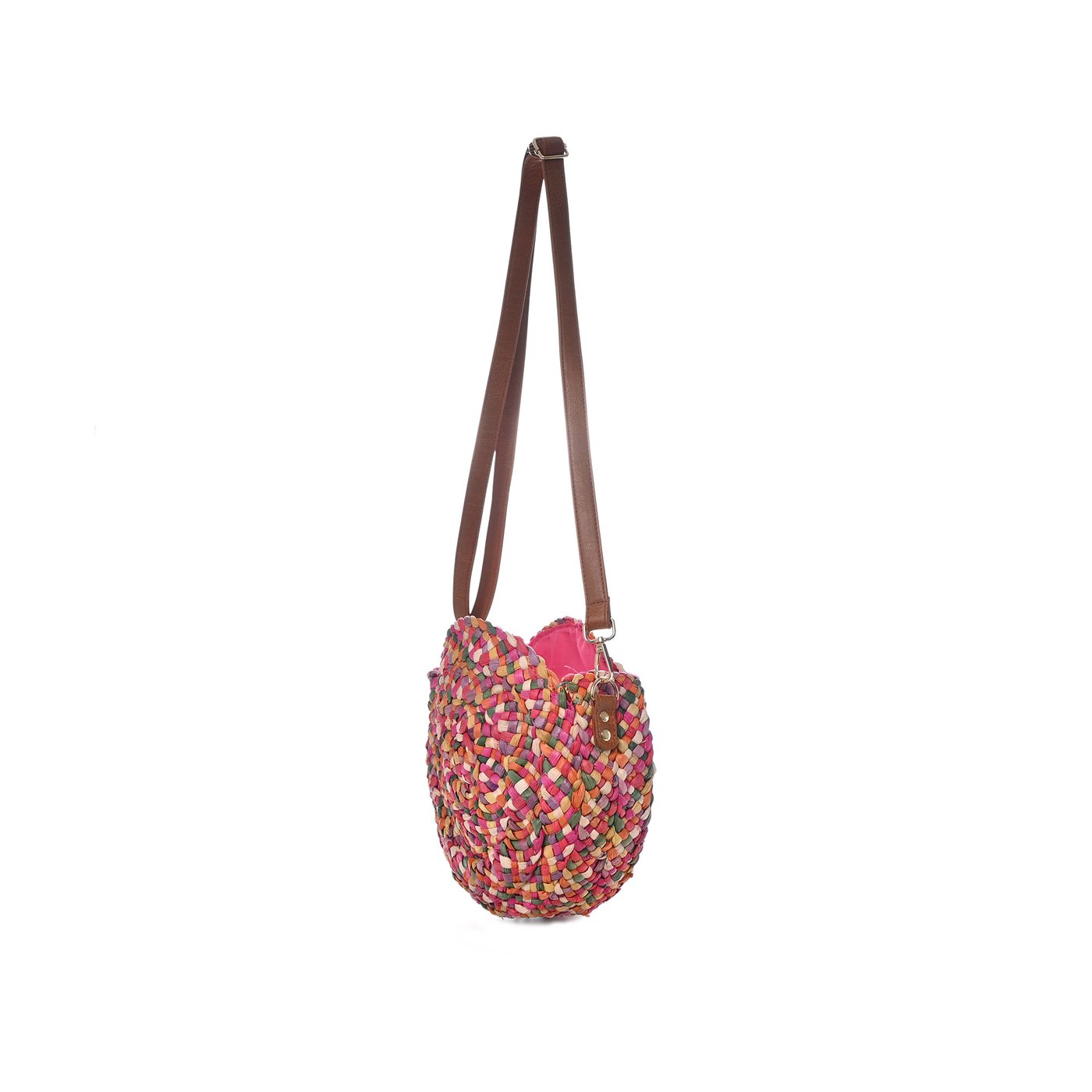 GB multicolor straw shoulder bag