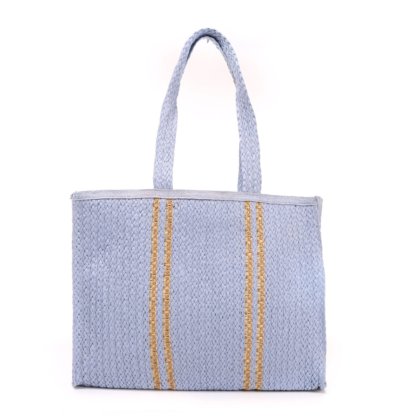 Tote style straw bag with GB details