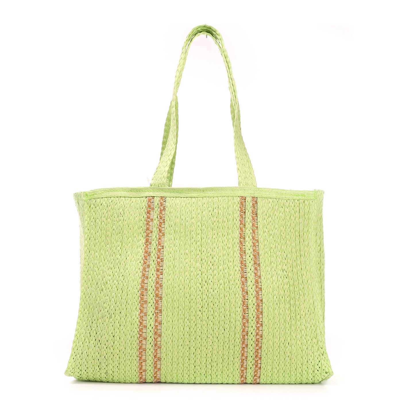 Tote style straw bag with GB details