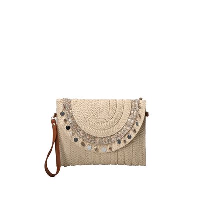 Bolso bandolera tipo clutch con conchas y lentejuelas GB