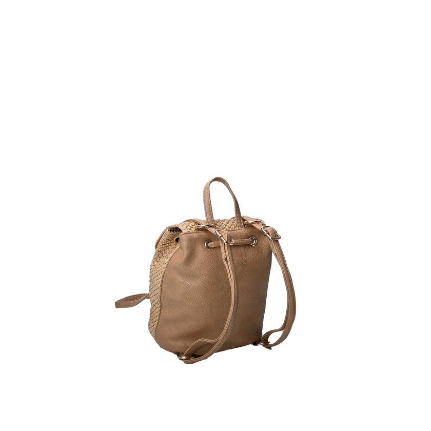 Mochila em ráfia com pendente de missangas multicolor GB