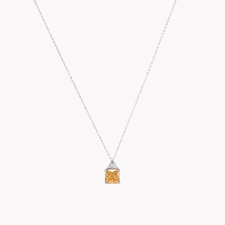 S925 necklace with colorful stone square GB