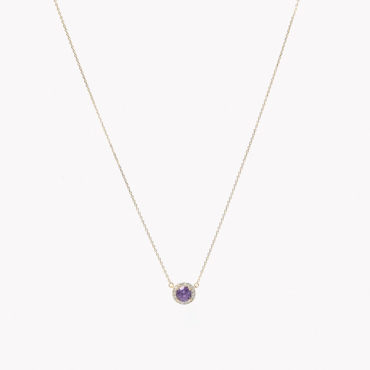 S925 necklace round lilac GB
