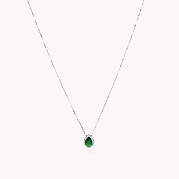 S925 necklace oval green GB