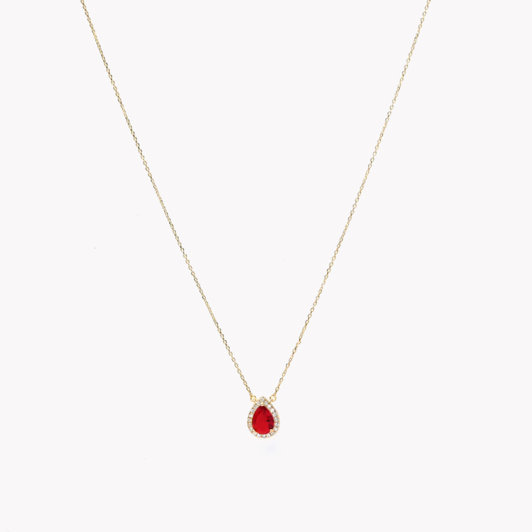 S925 necklace oval red GB
