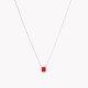 S925 necklace rectangular red GB