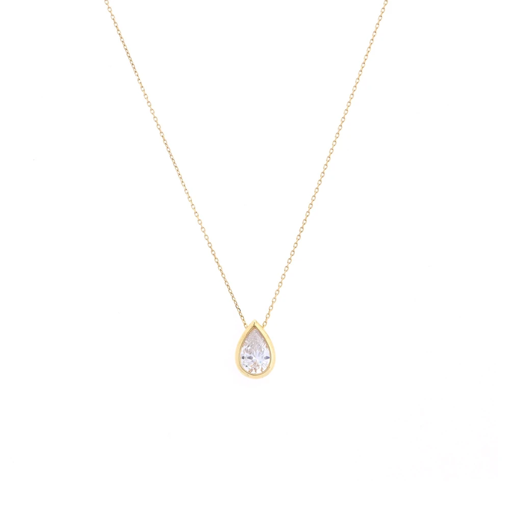 Collier semi précieuse pierre goutte GB