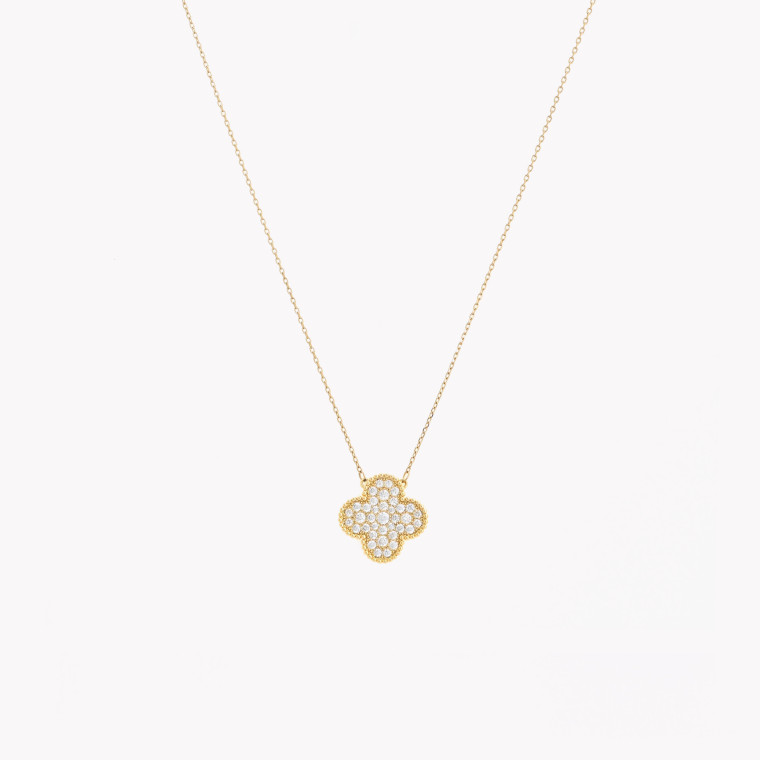 Semi precious necklace clover brilliants GB