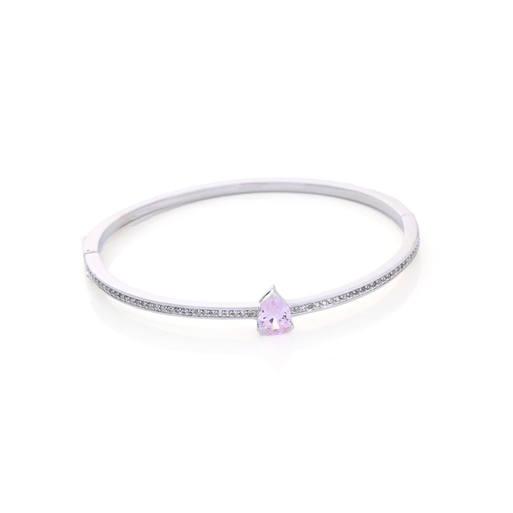 Pulseira rígida semi jóia com pedra oval GB