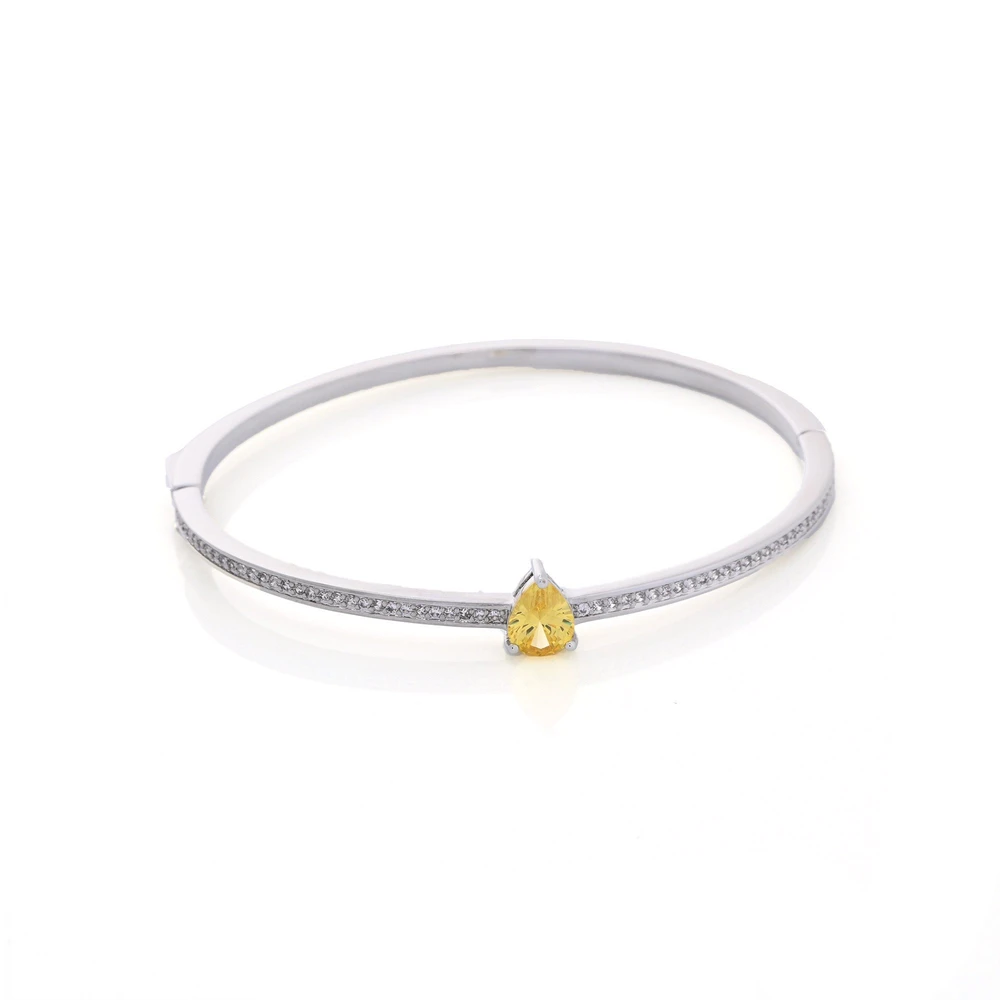 Pulsera rígida de semi joya con piedra oval GB