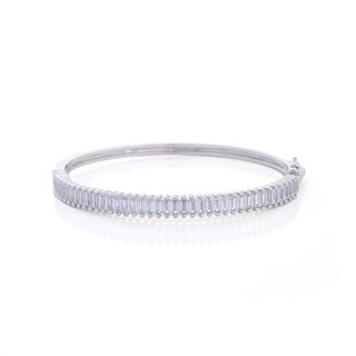Bracciale rigido in acciaio con rettangoli verticali GB