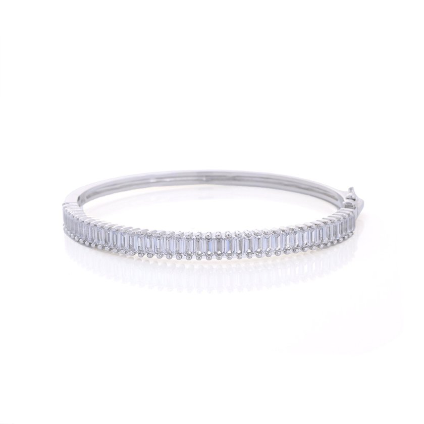 Bracciale rigido in acciaio con rettangoli verticali GB