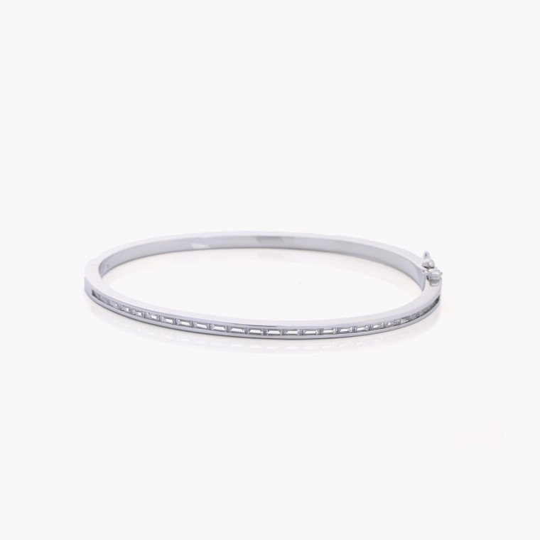 Semi precious rigid bracelet with zirconies GB